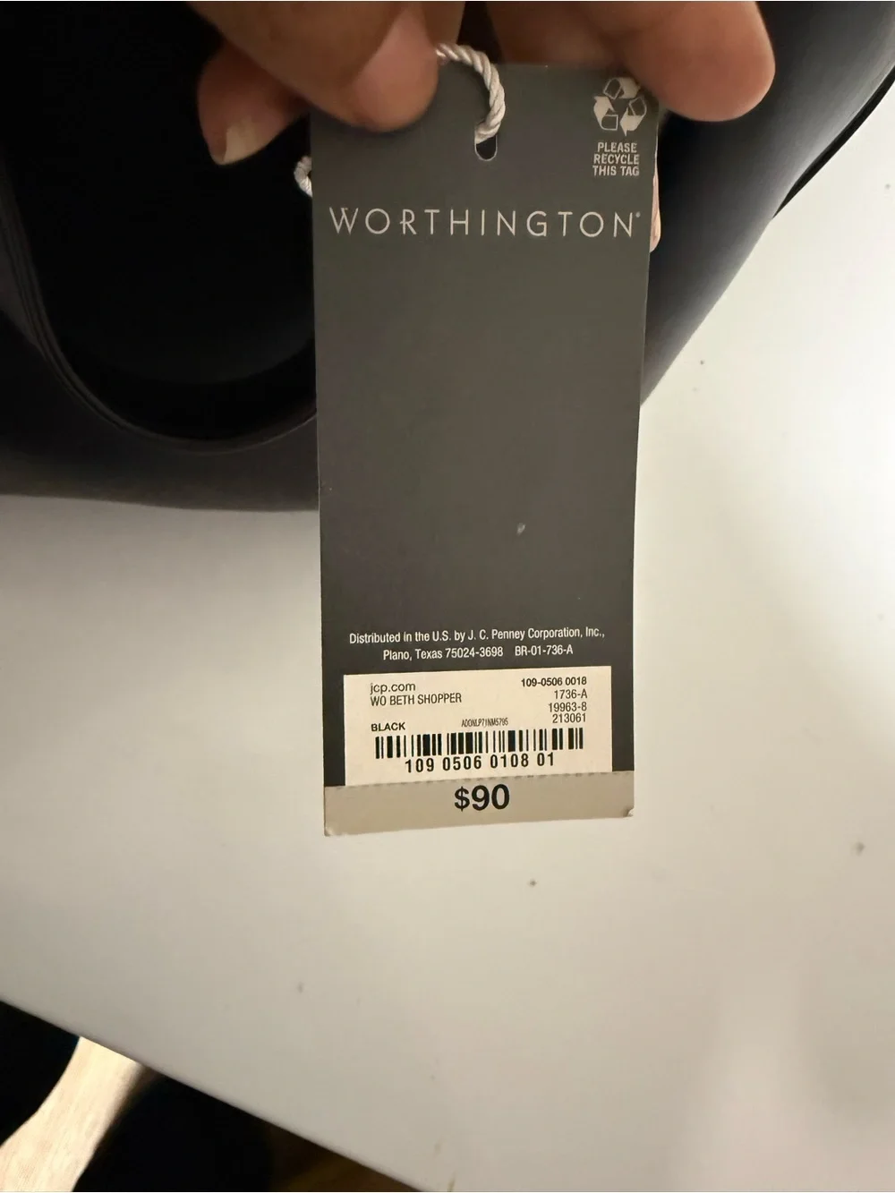 Worthington Black Satchel Tote